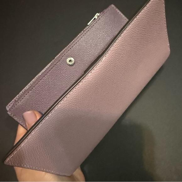 Coach Lilac purple Women's Slim Wallet durable chic crossgrain leather - Picture 8 of 10